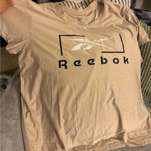 Reebok Tan Short Sleeve Tee Minimalist Design